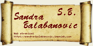 Sandra Balabanović vizit kartica